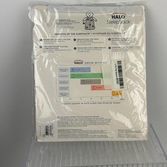 HALO SleepSack 100% Cotton Pink Wildflower Print Zip Large 12-18 Mos TOG 0.5 - Picture 8 of 11